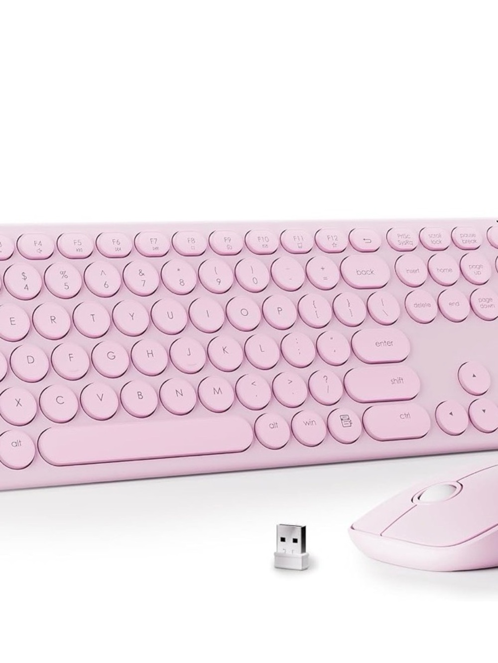 Wireless Pink Keyboard and Mouse Combo for Home Office